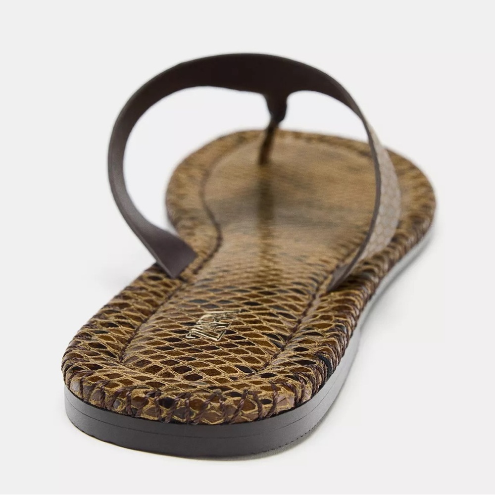 NEW! Zara Snake Print Women's Sandals Size 38 or 7.5 (US) - Picture 5 of 8